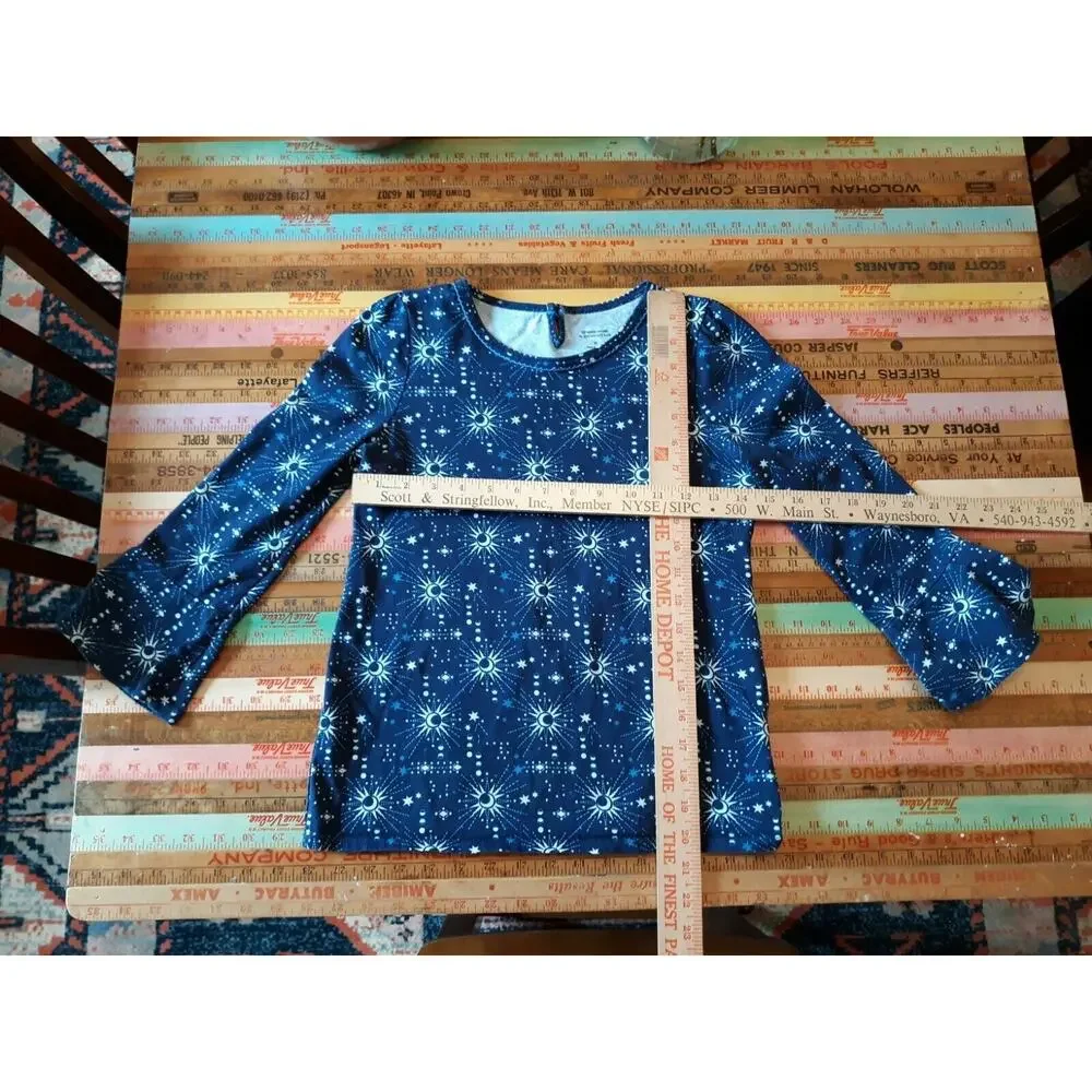 GARNET HILL Green Kids 14 16 Long Sleeve XL Youth Sun Moon 100% ORGANIC Cotton